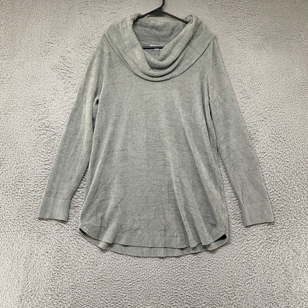 Barefoot Dreams Sweater Tunic Womens M Gray CozyChic Ultra Lite Cowl Neck
